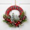 Northlight Frosted Trees and Pinecone Plaid Artificial Christmas Wreath - 13.5" - Unlit
